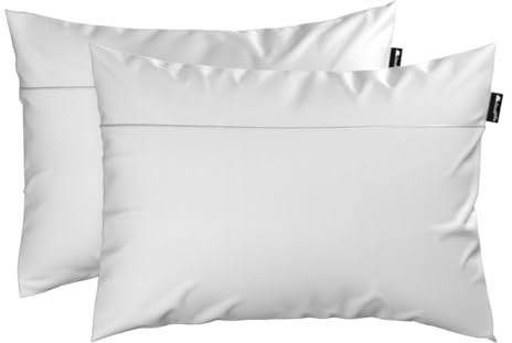 Cloudpillo Kissenbezug 50x70-2er-Pack Premium Kissen Cover mit Reißverschluss, Atmungsaktive Baumwolle, Antibakteriell, Ultra Weich, Langlebiger Luxus, Kopfkissen Hülle, Weiß
