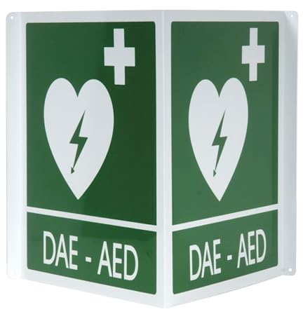 PVS - 35327 DAE/AED-Schild aus Aluminium, 34 x 36 cm, für Defibrillatoren