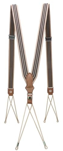 YUECIBAI Bretelle Suspender Bretelle con Bottoni da Uomo Cintura Elastica Bretelle con Y-Back Donna Suspensorio Vintage Pantaloni con Cinturino Abbigliamento Regolabile A Righe2