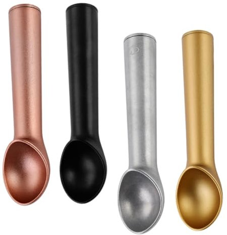 TOPBATHY 4pcs Aluminum Ice Cream Scoop Melon Baller Simple Design Easy to Clean Perfect for Dessert Serving