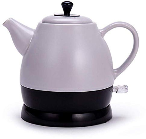 Bouilloire électrique en céramique sans fil, théière rétro de 1 L, 1350 W, eau rapide pour le thé, le café, la soupe, base amovible à l'avoine, mise hors tension automatique, protection contre l'éb