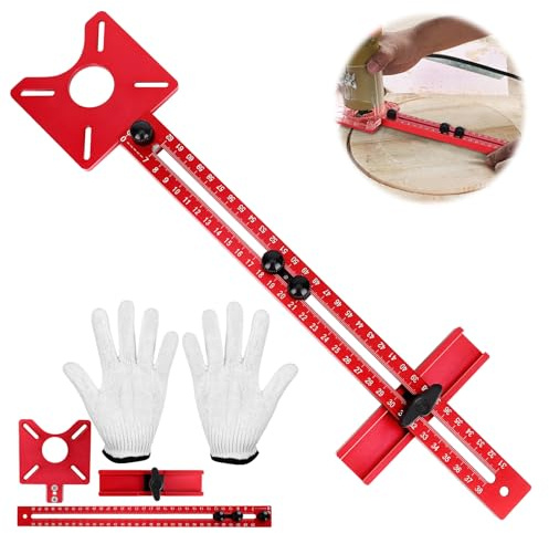 Support de Rainure 3 en 1 pour Outil de Fraisage, Gabarit de Toupie Réglable, d'Armoire et de Matériel, Guide de Coupe de Cercle pour Défonceuse à Bois