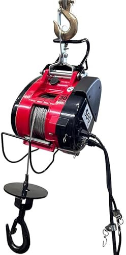 Dragon Winch - Treuil à Câble Électrique Portable 500 kg 1800W 220V | Palan Électrique avec Télécommande Filaire & Câble Acier 30 m - Idéal pour Atelier, Entrepôt, Bricolage, Construction