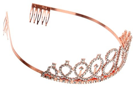 MUSISALY Vintage Geburtstagskrone Mit Strass Tiara Für Haaraccessoire Für Geburtstagsfeiern Cosplay Und Fotoshootings Jahre Roségold Krone
