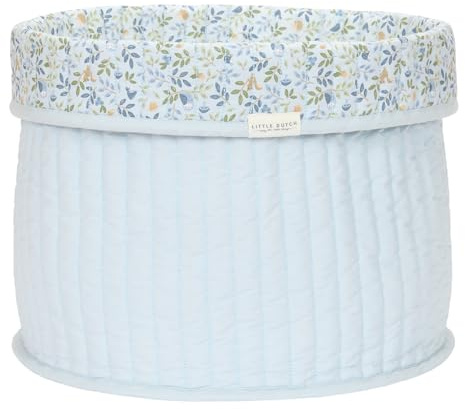 Little Dutch Wickeltischkörbchen Körbchen Korb Utensilo Organizer für den Wickeltisch Baby wendbar Rund groß Forest Adventure blau - Forest Friends