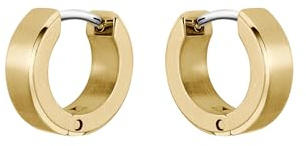 BOSS Jewelry Pendientes de Aro para Hombre Colección ODELL en Acero Inoxidable con chapado Oro Amarillo - 1580655
