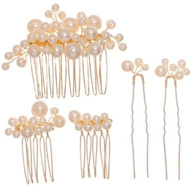 Healeved 5stücke Teiliges Handgefertigter Haarkämme Mit Perlen Für Bräute U-förmige Haarspangen Und Haarschmuck Für Hochzeiten Partys Und Besondere Anlässe
