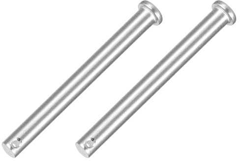 QUARKZMAN 2 Stück 3/8 x 4 Einloch-Splintbolzen, 304 Edelstahl Flachkopf-Splintbolzen Anhängersplint für Anhängerriegel, Mechanikerreparatur, Möbelinstallation, Industrieanlagen