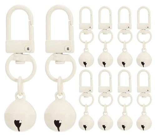 PATIKIL 20 PCS Campanellini Per Cani, Campanellini Per Gatti Collare Per Cani Campanelle Piccoli Animali Domestici Portachiavi Carino All'IngrossoPer Collare, Beige