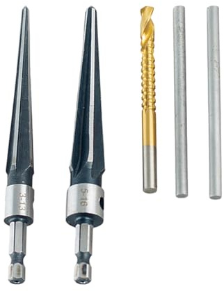 Chamfer Reamer Set Tapered Reamer with T Handle Carbon Steel 3 13mm and 5 16mm for Guitar Making Multiple Size Guitar Luthier Tool