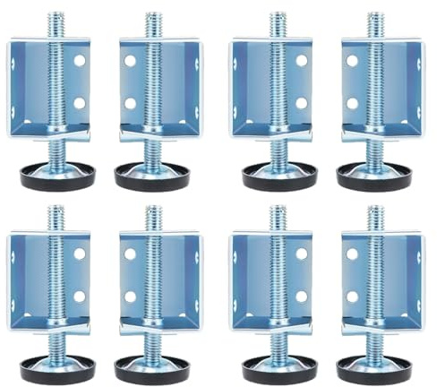 8PCS Corner Leveling Feet, Left/Right Adjustable Furniture Leg Leveler With Screws Baseboard Adjustable Brackets For Furniture, Table, Sofa, Cabinets, Workbench