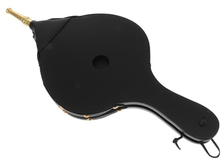 CONGARTENO Soplador Manual de Aire para Chimenea y Barbacoa Fuelle de Madera con Tubo Dorado Práctico y Portátil para Barbacoas y Picnics al Aire Fácil de Usar y Almacenar