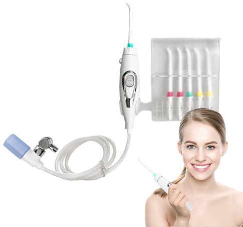 Idropulsore per Rubinetto - Irrigatore Orale Portatile con 6 Ugelli, Pulizia Dentale Regolabile Non Elettrica, Strumento di Igiene Orale a Lunga Durata | Accessorio da Bagno per Casa e Viaggi