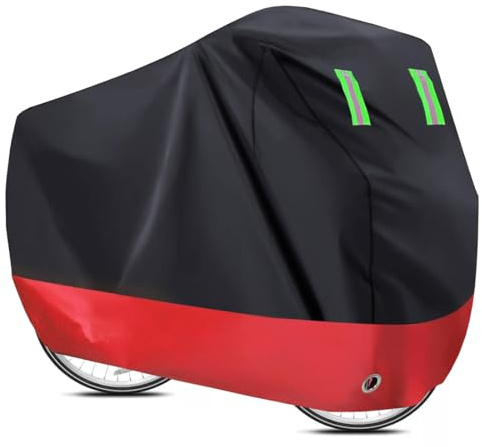 Bike Covers for Outside Storage, Premium Fabric Bicycle Cover, Anti Dust Rain Snow UV, Bike Rain Cover for Mountain, Road & Heavy Duty Bikes with Lock Holes & Storage Bag