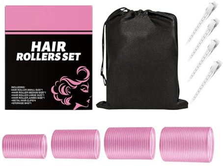Rouleaux à Cheveux Outils De Bouclage Sans Chaleur Pinces À Cheveux Moyens