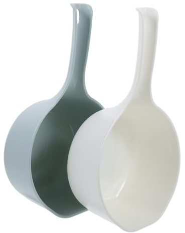 Lurrose 2 piezas Cucharón de Plástico Gran Capacidad Multiusos para Cocina Baño y Jardín Mango Ergonómico para Regar Plantas y Lavar Frutas