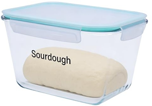 Sauerteig Starter Glas aus Borosilikatglas 2L, Gärglas Sauerteig mit Ventil