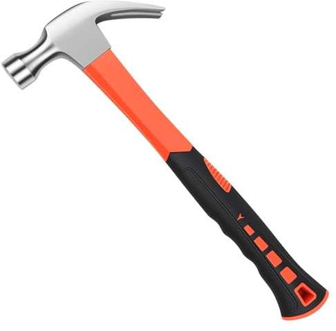 Claw Hammer Framing, Sheep Horn Hammer - 0.37Kg, Sturdy Forged Steel, Rustproof, Non-Slip, Long Handle, Electricians, Small & Stubby Hammers with Comfortable Handle for DIY Craft Industry