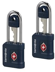 Samsonite TA Revolution – Cadenas à Clé TSA (Lot de 2), Cadenas de Bagage Sécurisé pour Valises & Sacs, Bleu (Midnight Blue)