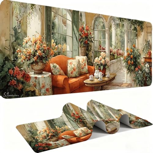 Tapis de Souris 600x300mm Tapis Souris Gamer, Mousepad de Bureau Ultra Mince Base en Caoutchouc Antidérapante Lavable Vitesse précision Améliorées pour PC, Ordinateur, Travail-Vue du Chal1 C0P-280