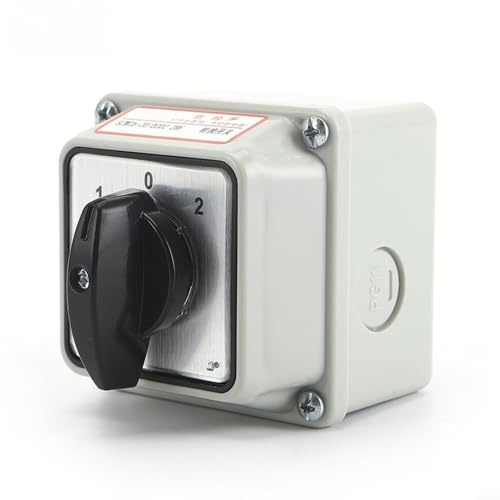 Zeroupshop Interruttore di commutazione impermeabile SZW26-20, 3 marce, 20A 660V, interruttore di trasferimento rotativo IP66, scatola sigillata antipolvere IP66, per apparecchiature elettriche