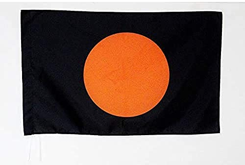 AZ FLAG - Drapeau course automobile noir et disque orange - 90x60 cm - Drapeau De Commissaire 100% Polyester Avec Fourreau et Cordelette - Pavillon 45 g