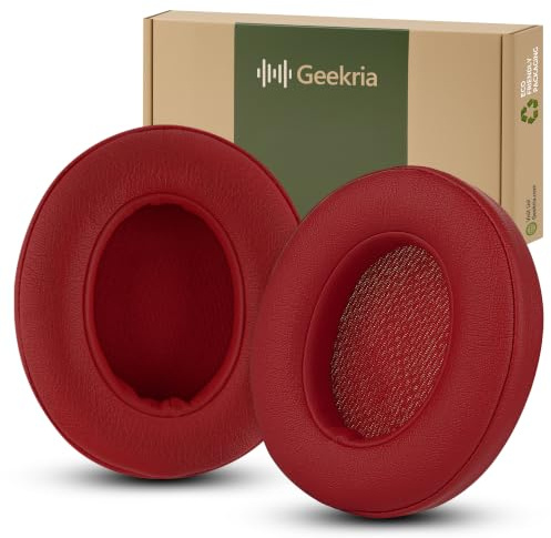 Geekria Replacement Ear Pads Compatible with Beats Studio3 Wireless Headphones Ear Cushions, Repair Parts (Red)