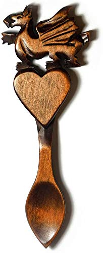 Small Welsh Dragon Love Spoon - Free Engraving of Names on Love Spoons