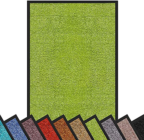 etm Hochwertige Fußmatte | schadstoffgeprüft | bewährte Eingangsmatte in Gewerbe & Haushalt | Schmutzfangmatte mit Top-Reinigungswirkung | Sauberlaufmatte waschbar & rutschfest (90x120 cm, Grün)