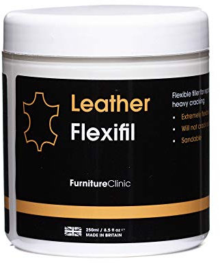 Furniture Clinic Leather Flexifil - Extremely Flexible Filler Used to Fix Cat Scratches, Holes & Heavy Cracking in Leather Sofas, Car Seats (250ml)