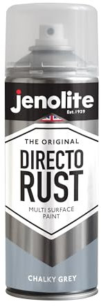 JENOLITE Vernice spray per mobili da giardino | GRIGIO GESSOSO | Ideale per mobili da giardino e ornamenti | uso su legno, metallo, plastica, pietra, ceramica | 400ml (Pantone 7544U)