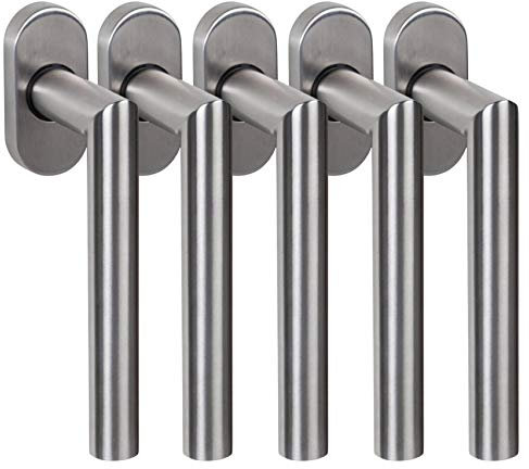 Edelstahl Fenstergriff Set FG 4 L-Form 5 Stück Fensterbeschlag V2A Griff Drücker