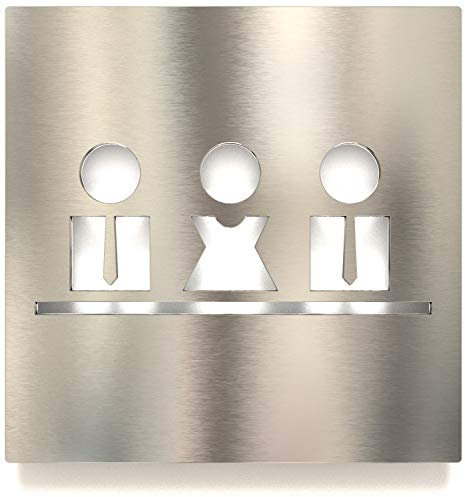 Edelstahl Hinweis-Schild Besprechungsraum - selbstklebend & pflegeleicht - Design Piktogramm Meeting - Türschild M-01-E