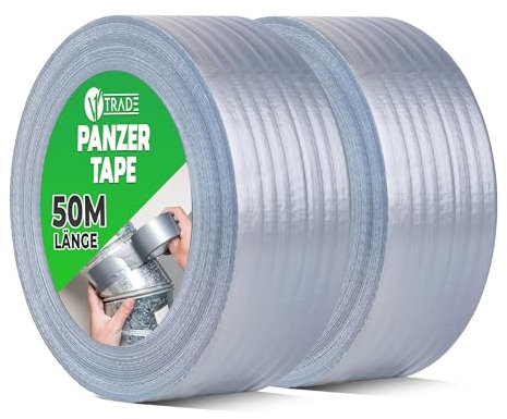 V1 TRADE Nastro Sigillante Impermeabile 48 mm x 50 m - 2 x Nastro Telato Americano per Riparazioni - Duct Tape Resistente alle alte Temperature