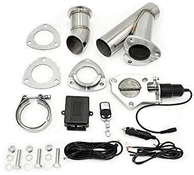 Spjällavgassystem, 76 mm, avgasspjäll. elektriskt, rostfritt stål, spjäll, spjällstyrning, avgassystem, komplett set | Avgasrör ljud booster exhaust Cut Out avgasklaff komplett set