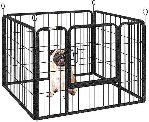 PawHut Heavy Duty Dog Playpen, 4 Panel Puppy Pen, Foldable Dog Kennel Both Indoor Outdoor Use Collapsible Design 82L x 82W x 60H (cm)