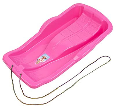 Schlitten Kinderschlitten BOB MINIBOB Kunststoff Rodel UFO 5 Farben Schneespaß (Rosa)