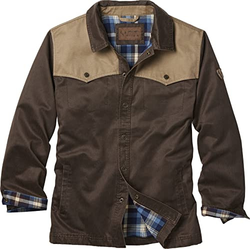 Legendary Whitetails Men's Stockyards Lonestar Waxed Canvas Shirt Jacket, Tobacco, X-Large