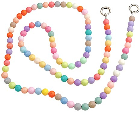 LICHENGTAI Taschenkette, Acryl Panzerketten Acryl Geldbörsengurt Universal Holzperlen Handykette Schlüsselband, Abnehmbare Schulterriemen Umhängetasche Geldbörse Ersatz Kette für Damen Frauen