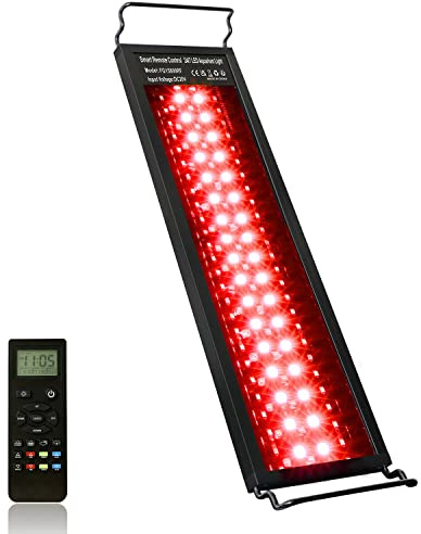 NIKEEYEN LED per Acquario con Telecomando, 24W Dimmerabile Luce per Acquario a Spettro Completo 45cm Impermeabile IP68 illuminazione per d'acqua dolce