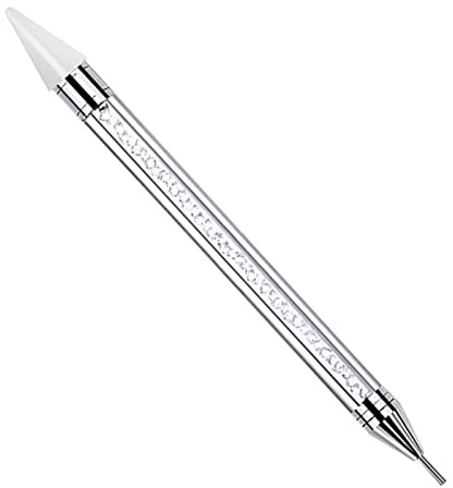 1 Pièce Dotting Stylo Selecteur,Stylo à Ongles,Pinceau Nail Art Ongles | Double Extrémité Nail Art Brushes,Pinceaux en Détail à Ongles,Pinceau Nail Art Ongles,pour Outils de Manucure(Blanc)