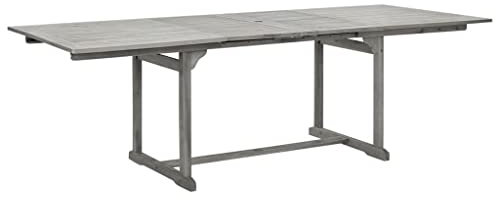 Hommdiy Garten-Esstisch Grau (160-240) x100x75 cm Massivholz Akazie