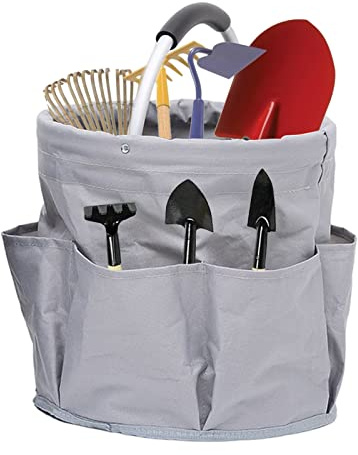 DALIAN Garten-Organizer, faltbare Garten-Eimer-Tasche – runde Körbe zur Aufbewahrung von Gartenwerkzeugen, Elektrowerkzeugen und anderen Wartungswerkzeugen