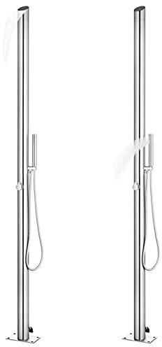 BULANED Gartendusche, Outdoor Shower, Garten Dusche, Außendusche Garten, Duschkopf Für Gartendusche, Aussendusche, 220 cm Edelstahl