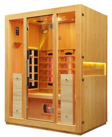 Vidalux Premier 3 Person Full Spectrum Infrared Sauna with Complete Heat - ISO9001 and CE Certified with 5 Year Warranty