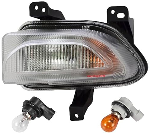 EASYSHOP24H Fanale Fanalino Freccia Luce Diurna Anteriore Destro Compatibile Per Renegade dal 2014 Luce Faretto Paraurti Lato Passeggero Con Portalampade e Lampadine