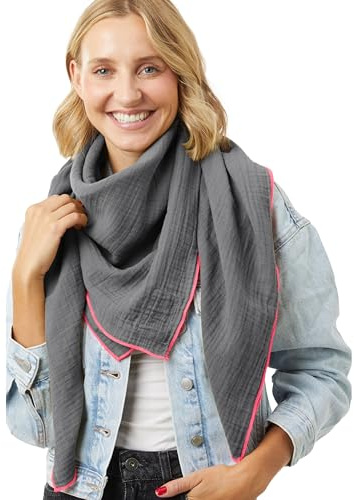 Salt & Sand Musselin Tuch Damen PREMIUM QUALITÄT/Schals & Tücher für Damen/Halstuch Damen/Musselin Schal Damen/Musselintuch Damen/Halstuch - ÖKO-TEX 100 - besonders hautfreundlich