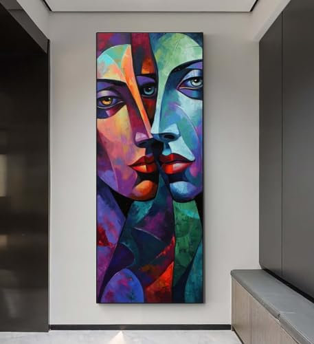 Diamond Painting Frau Gesicht,Diamond Painting groß xxl 50 X 100 cm,Diamant Painting Bilder Cross Stickerei,Diamond-Painting Mosaikherstellung Full Drill Crystal,Kreativ Set für Wand Home Décor q16