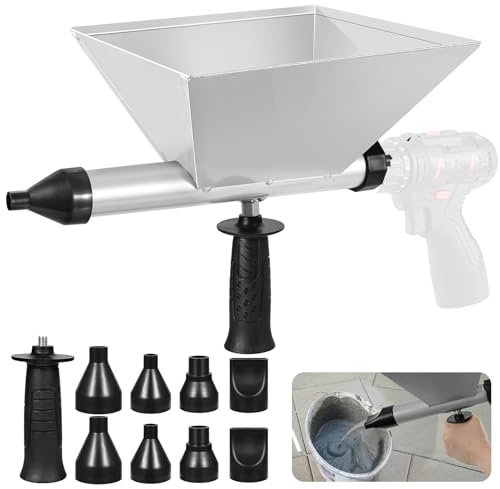 Teodute Siringa Elettrica per Malta con 8 Ugelli Rimovibili+2 Manici Antiscivolo, Pistola per Malta Elettrica Portatile, Miscelatore per Malta per Giunti di Malta Muri e Pavimenti in Pietra