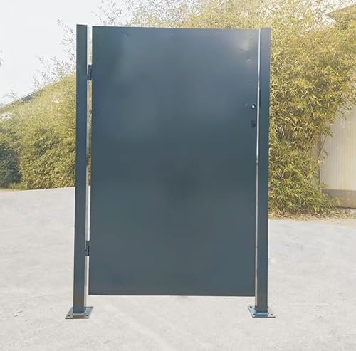 Garten Gartentor mit Pfosten anthrazit Gartentür Metalltor1.2mm Doppelstabmatten flügeltore 032064-1 SP, 20kg, B100cm H150cm